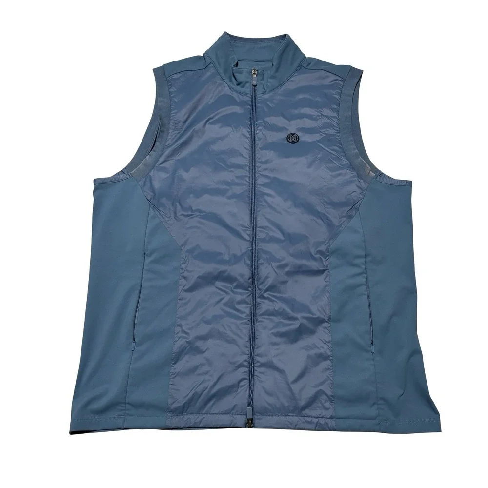 G/Fore Men's Interlock Performer Vest Stretch Tech Blue *Stained* Size XL 24x30